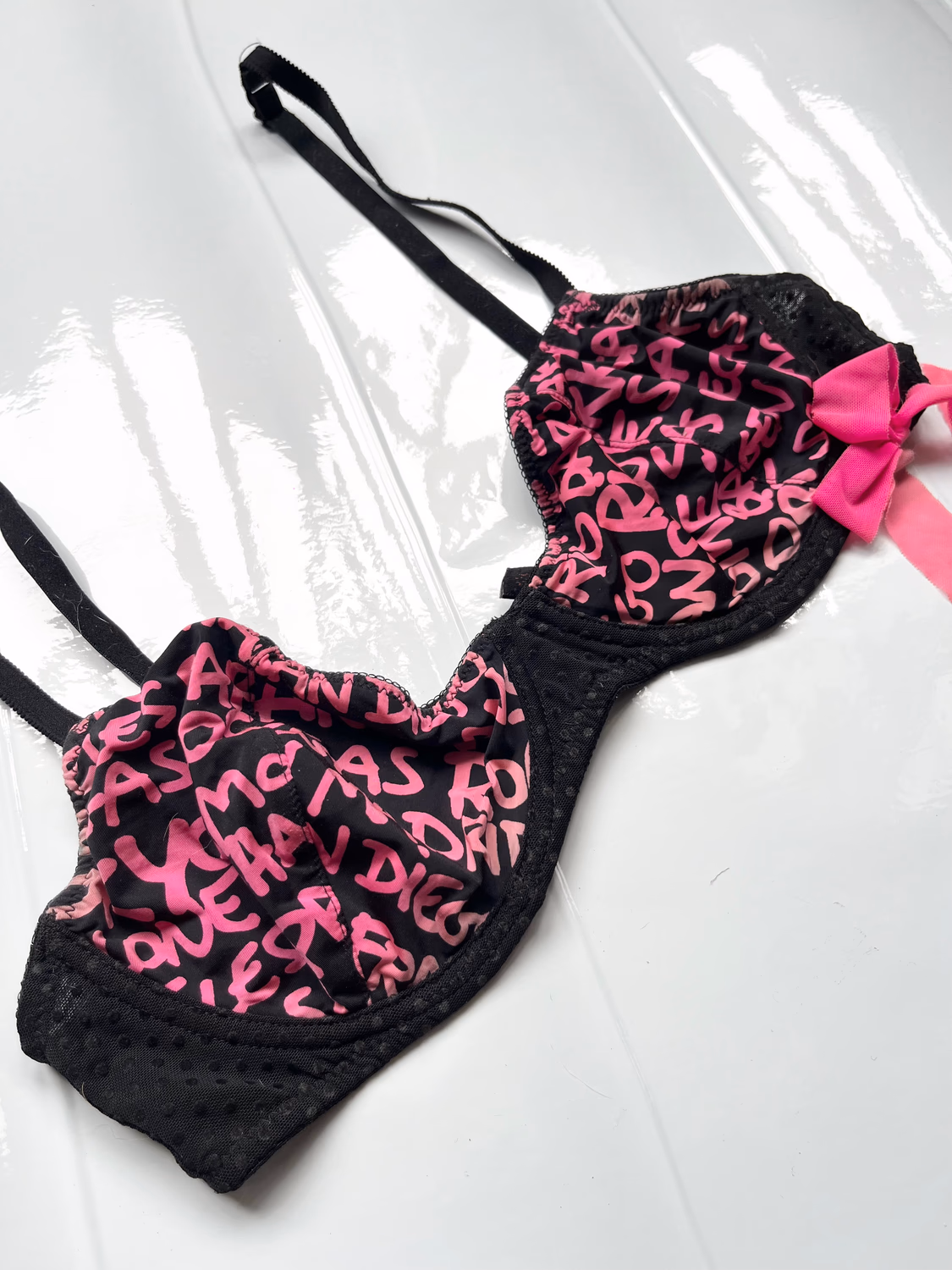 Pink mesh bra thumbnail view 2