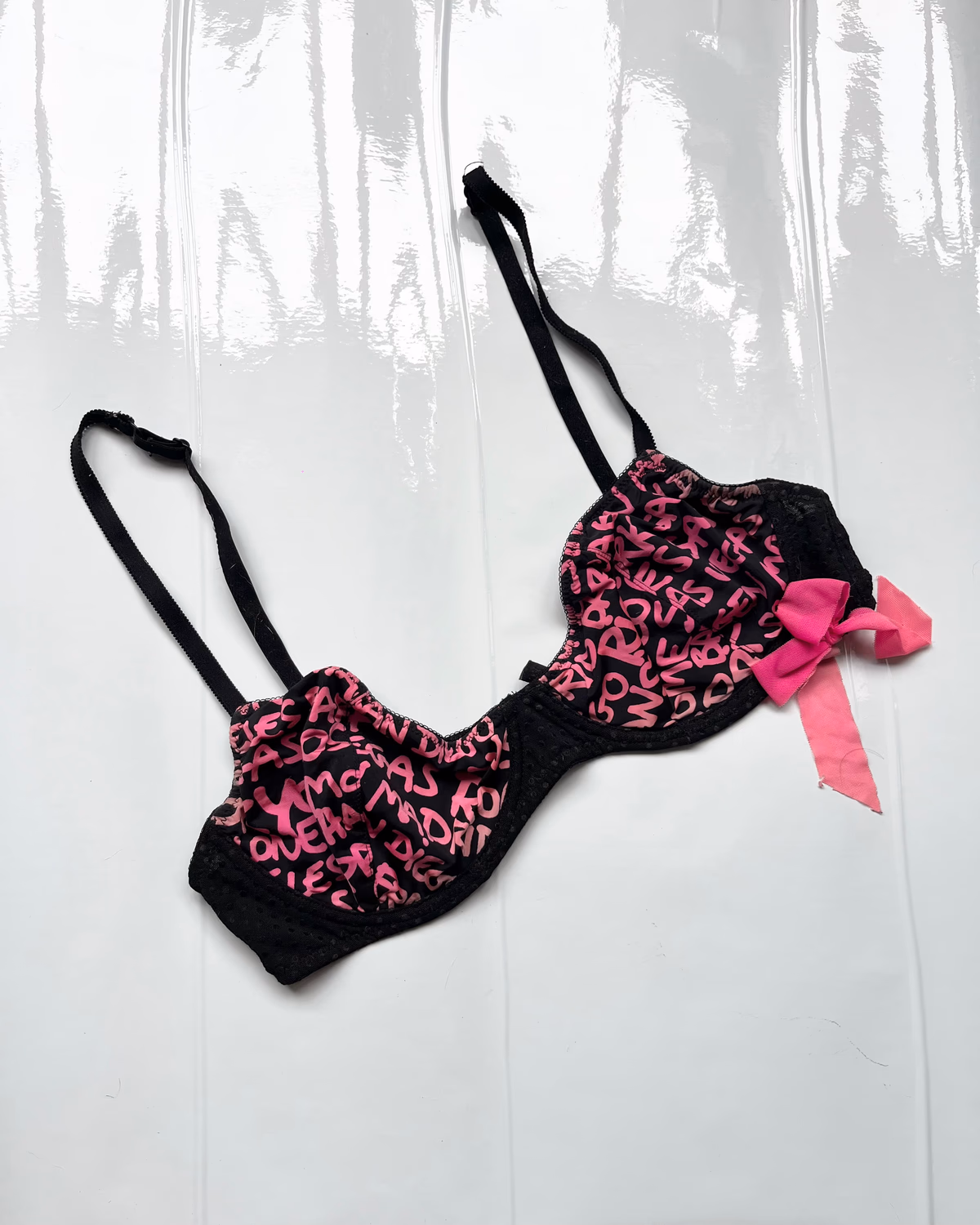 Pink mesh bra
