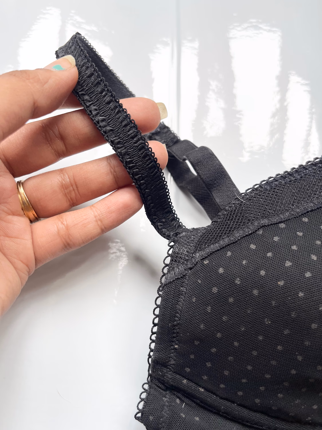 Polka dot black bra thumbnail view 2