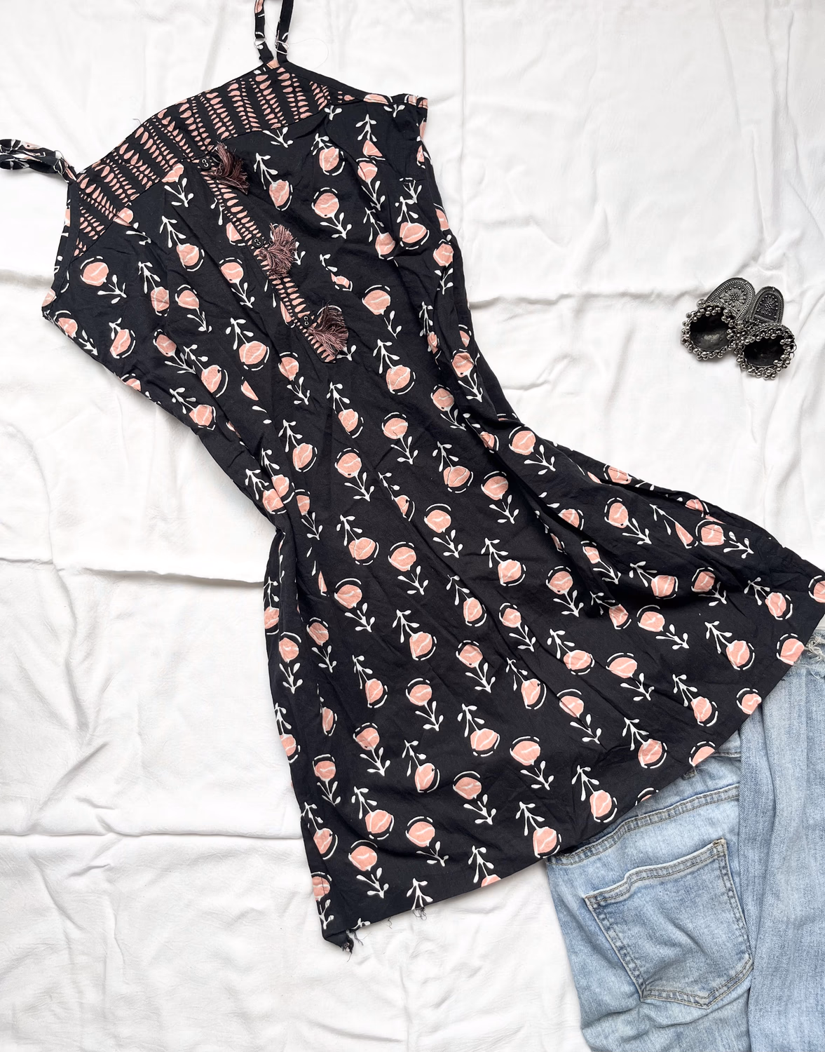Black printed kurti