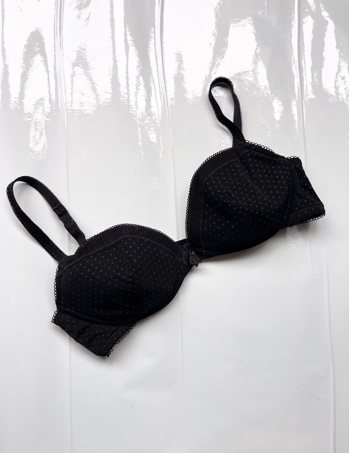 Polka dot black bra thumbnail view 3