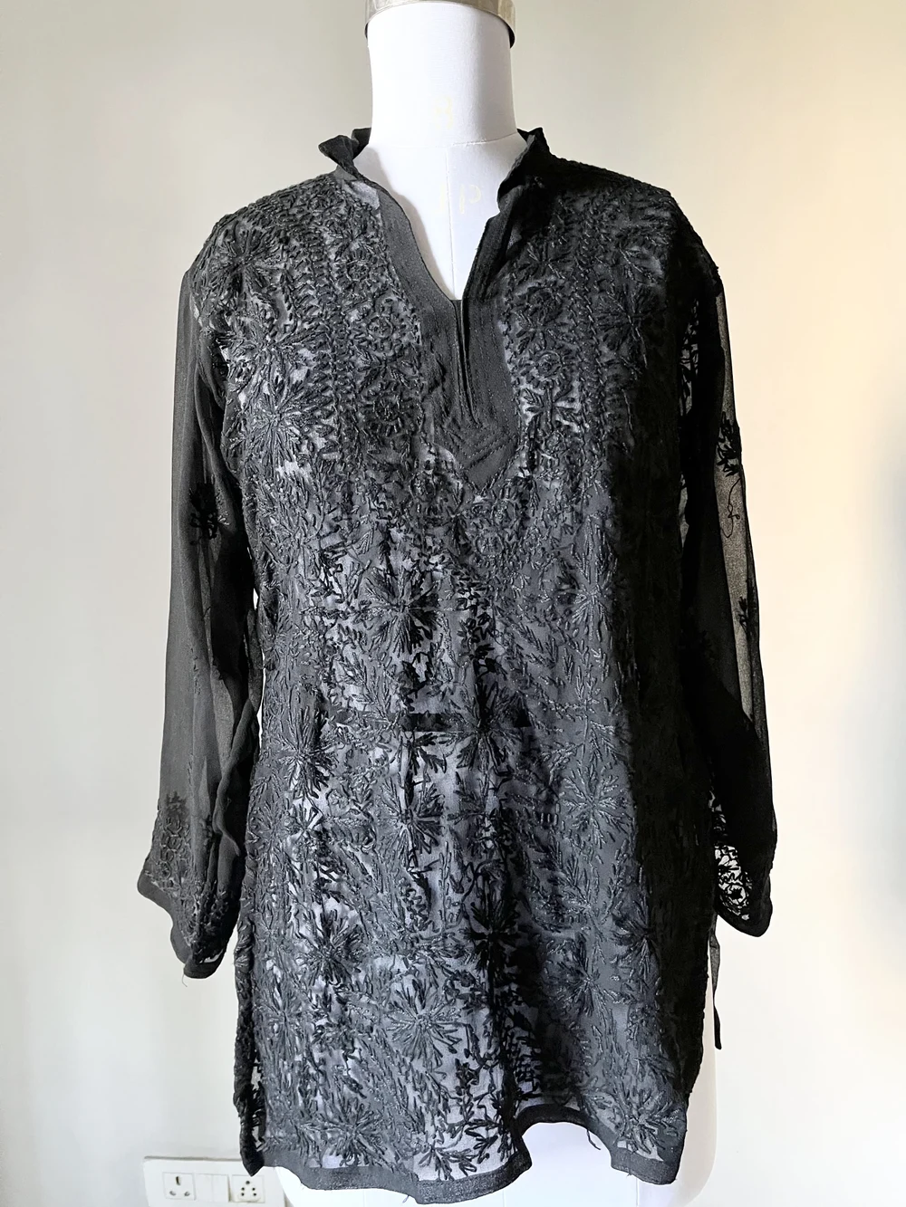 Black chikankari kurti 
