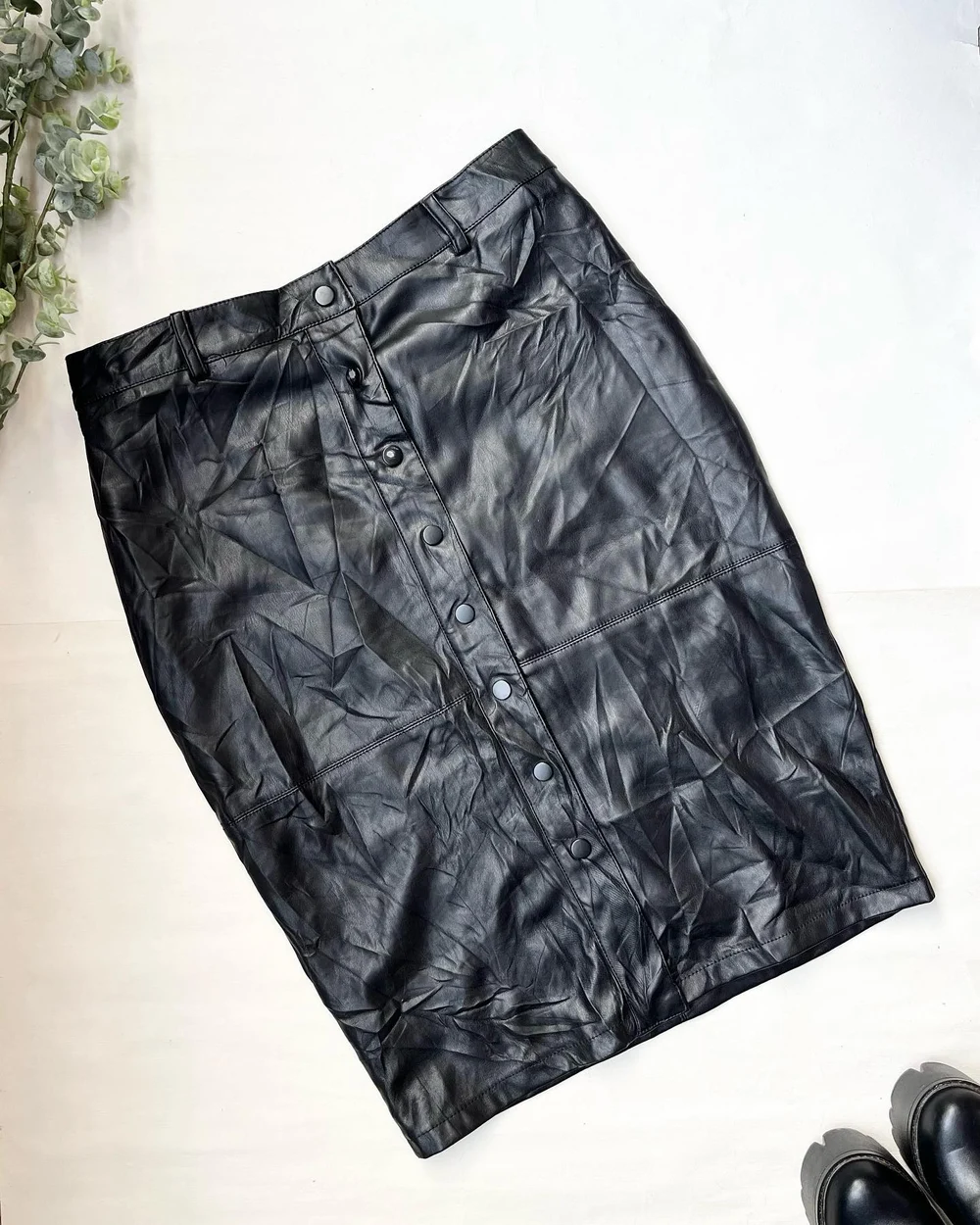 Leather midi skirt  thumbnail view 3