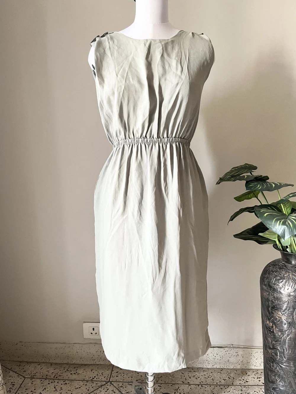 Mint green solid dress 