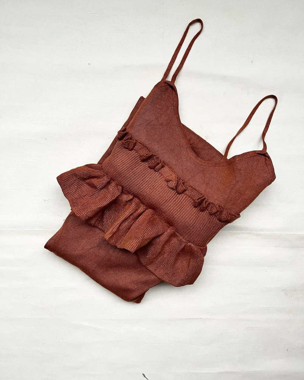 Brown ribbed dress  thumbnail view 4