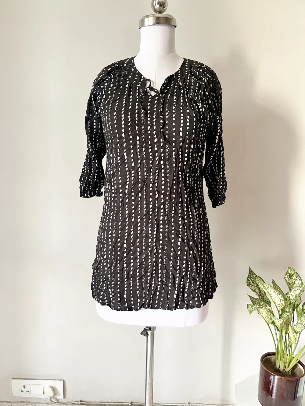 Black printed dress