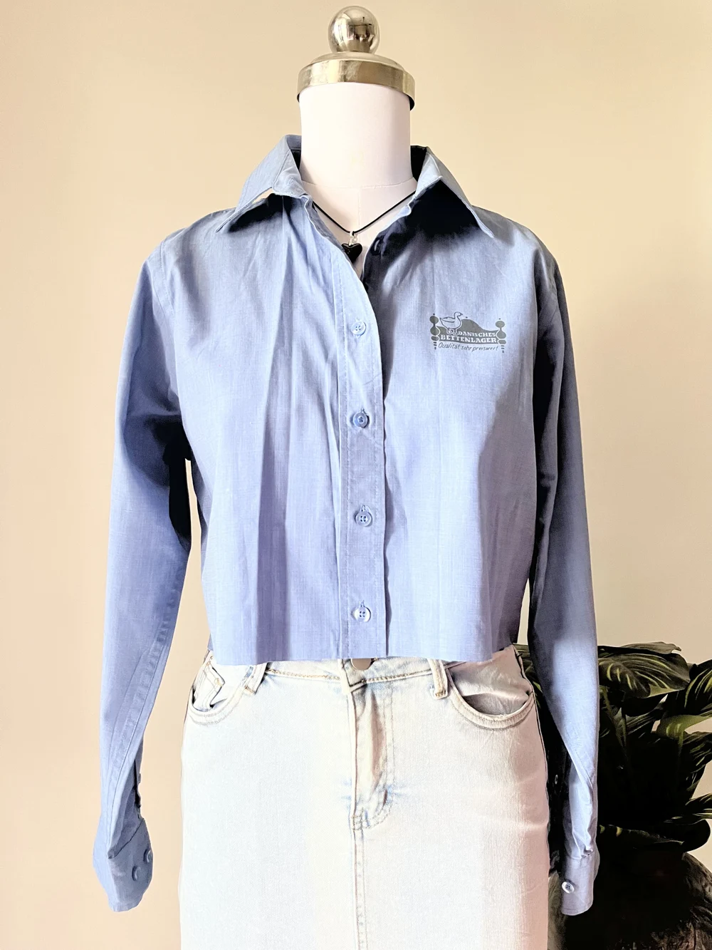 Blue crop shirt