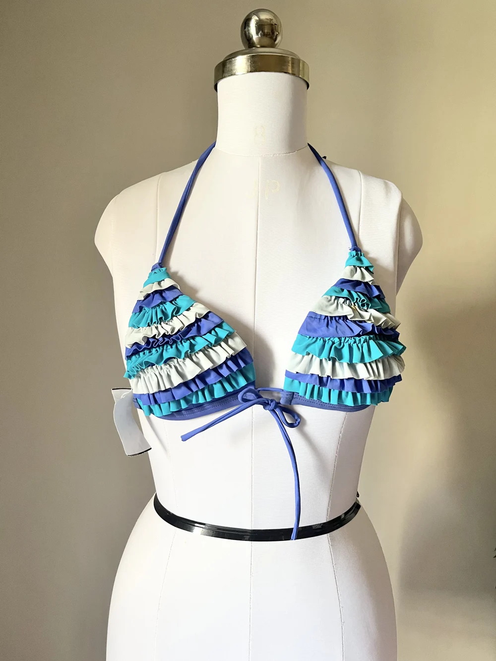 Blue Tiered Bikini top 