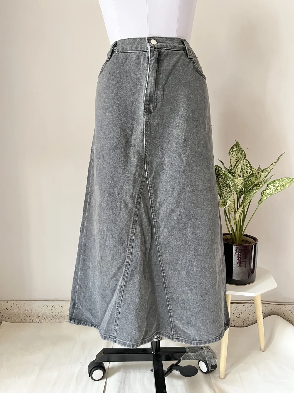 Charcoal black maxi skirt 