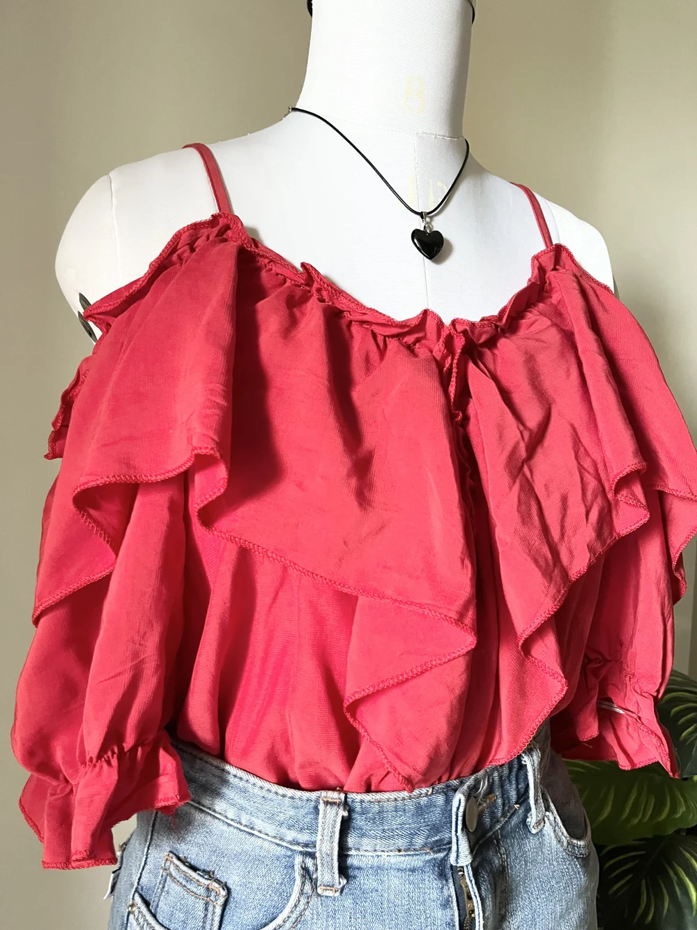Cold shoulder ruffle top  thumbnail view 4