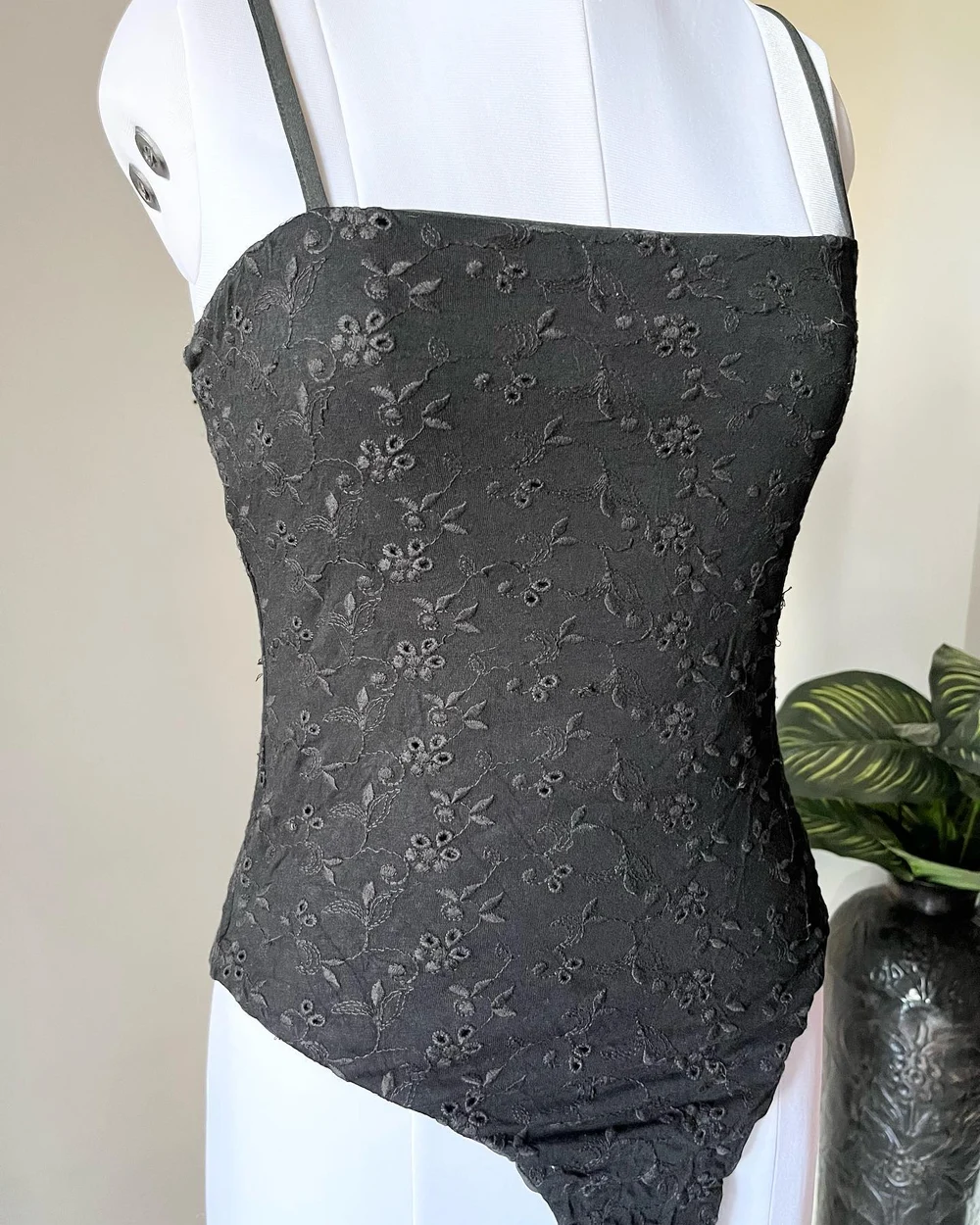 Embroidered black bodysuit  thumbnail view 4