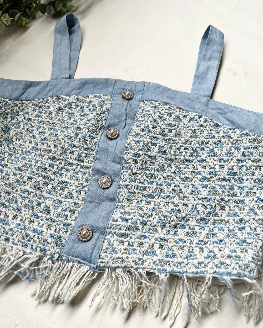 Blue tweed top  thumbnail view 3
