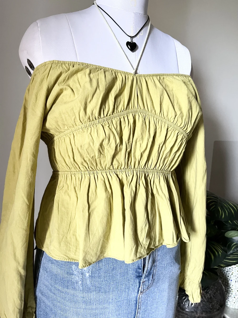 Green Shirred top thumbnail view 4