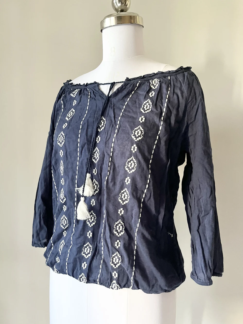 Boho embroidered top thumbnail view 3