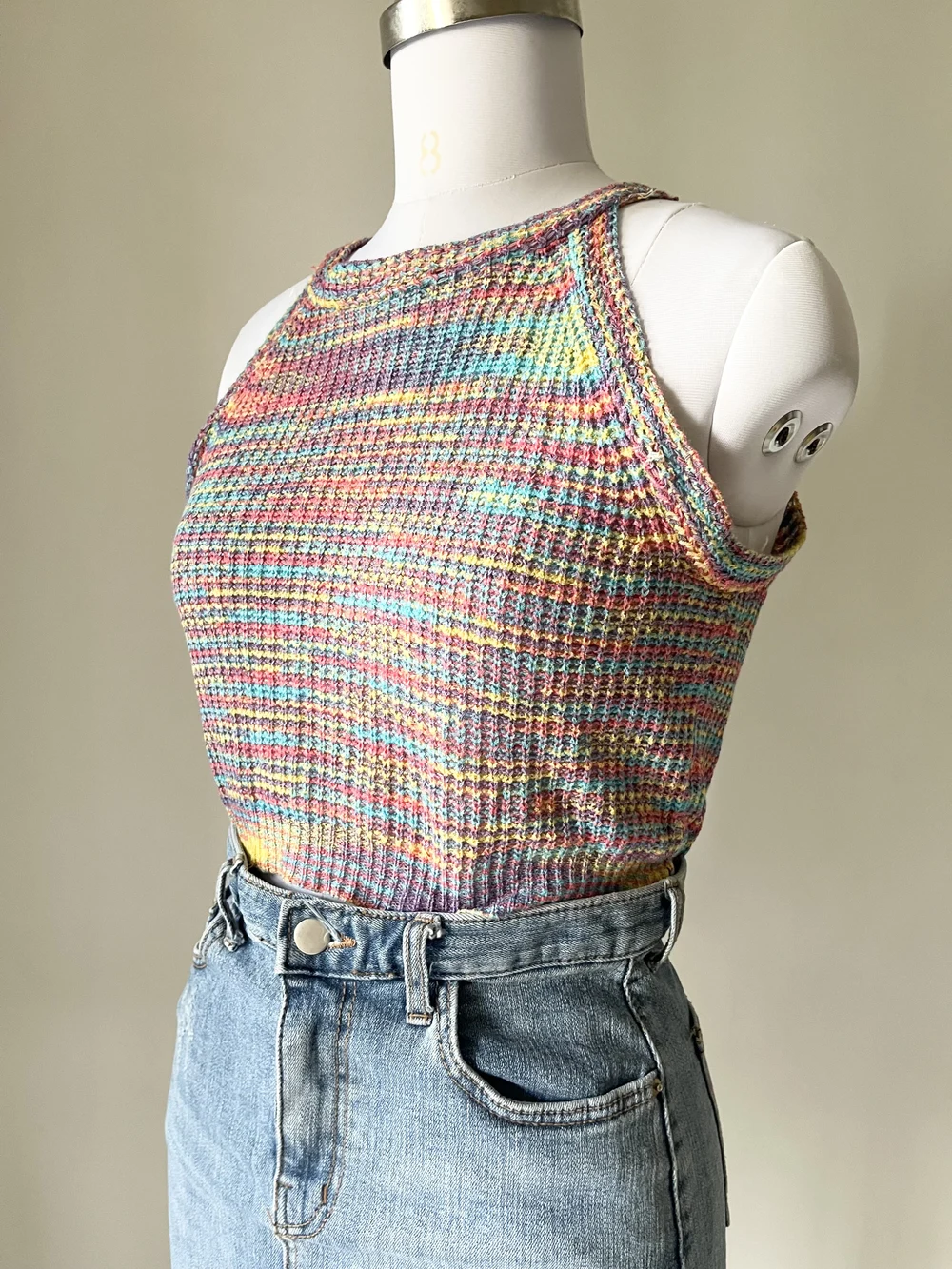 Multicolored crochet top thumbnail view 2