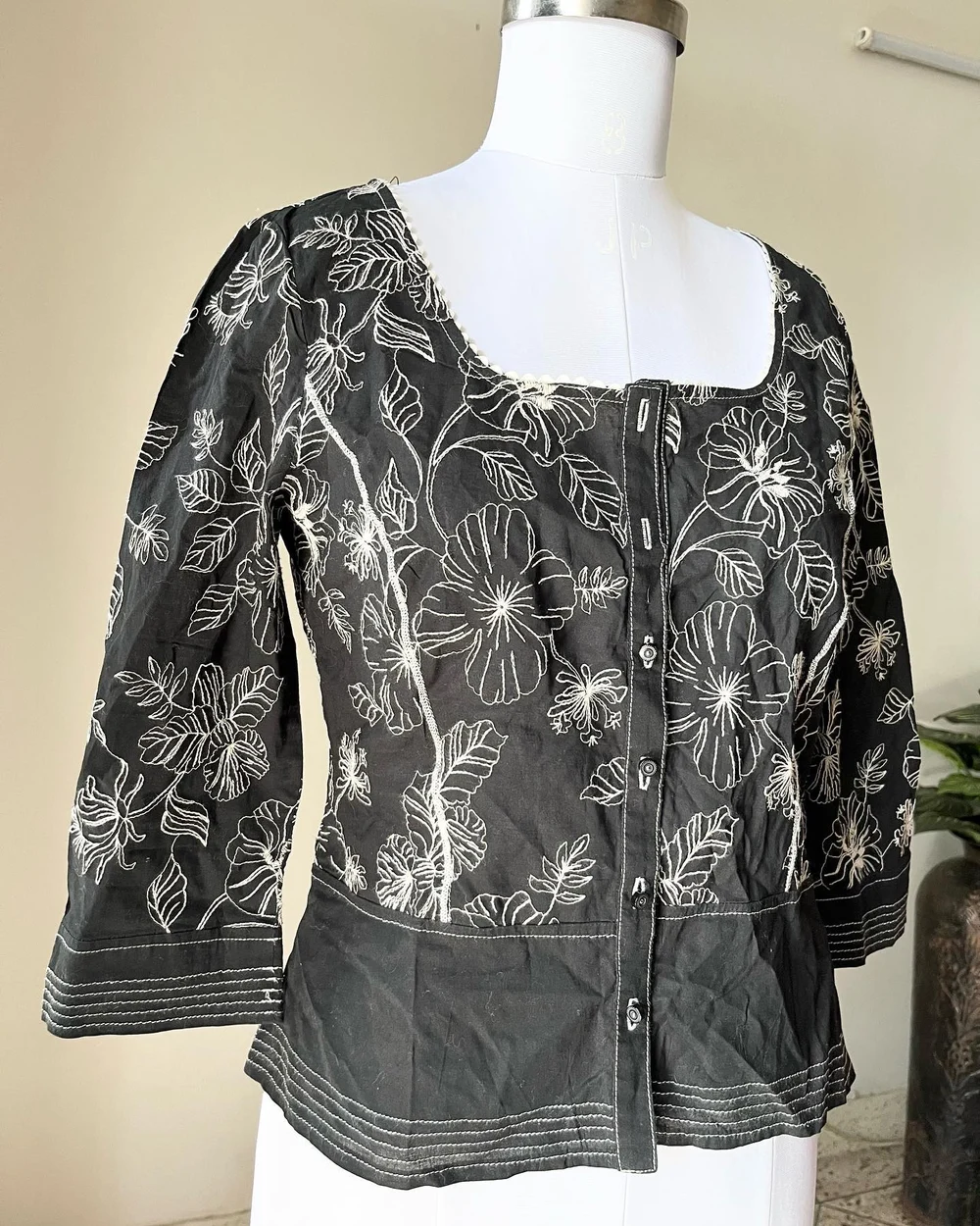 Black embroidery Top  thumbnail view 5