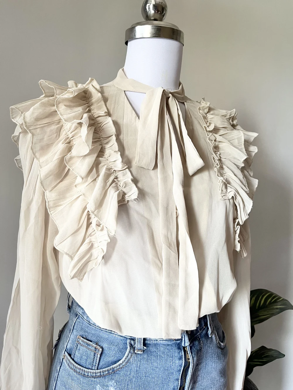 Beige Frill shirt  thumbnail view 5