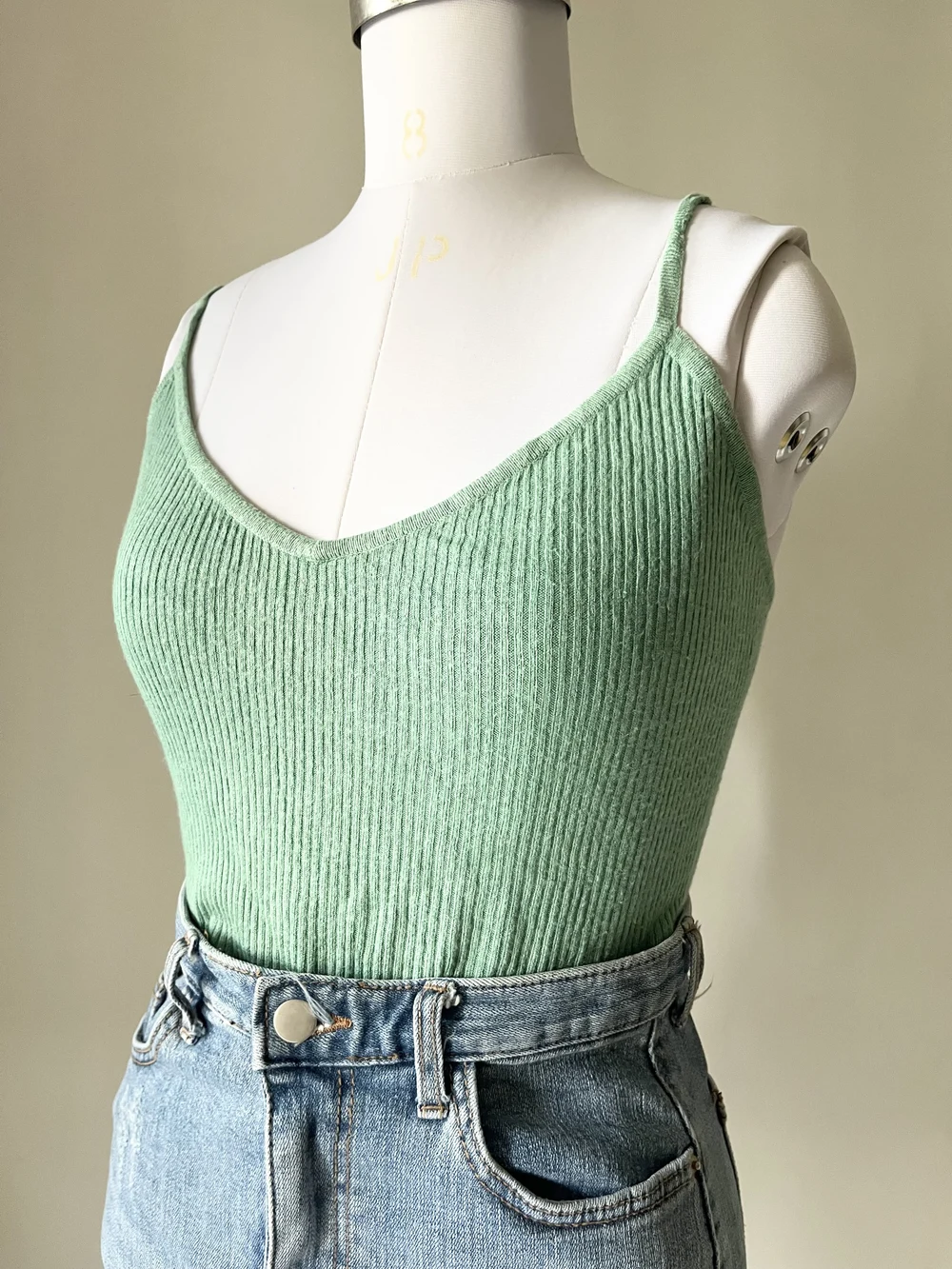 Mint green rib top  thumbnail view 3