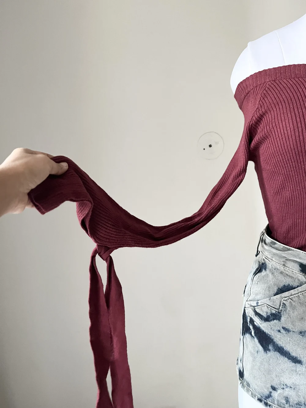 Wine off-shoulder top  thumbnail view 4