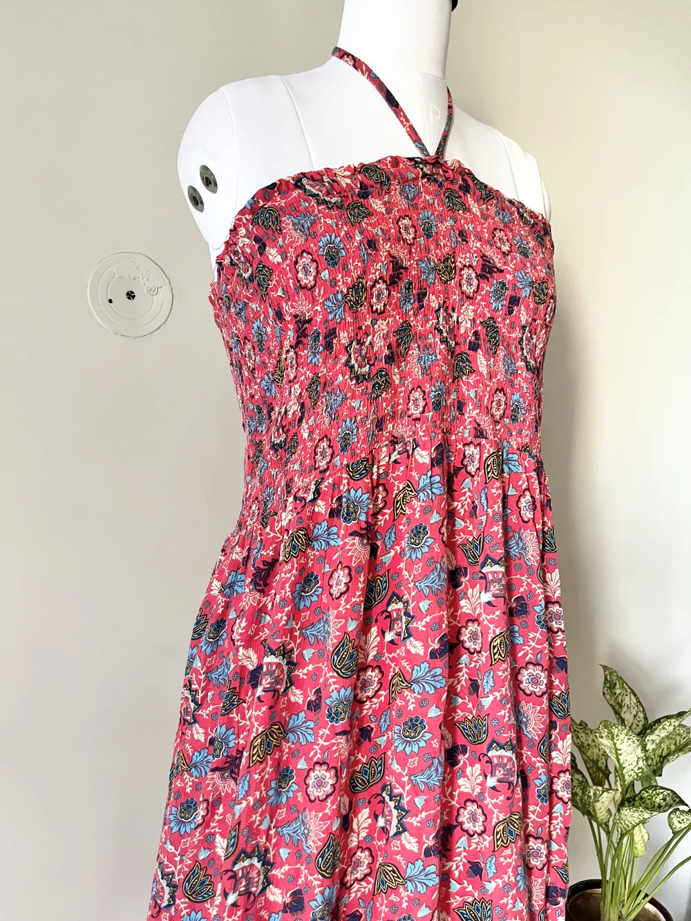 Printed tube tie-up maxi dress thumbnail view 6