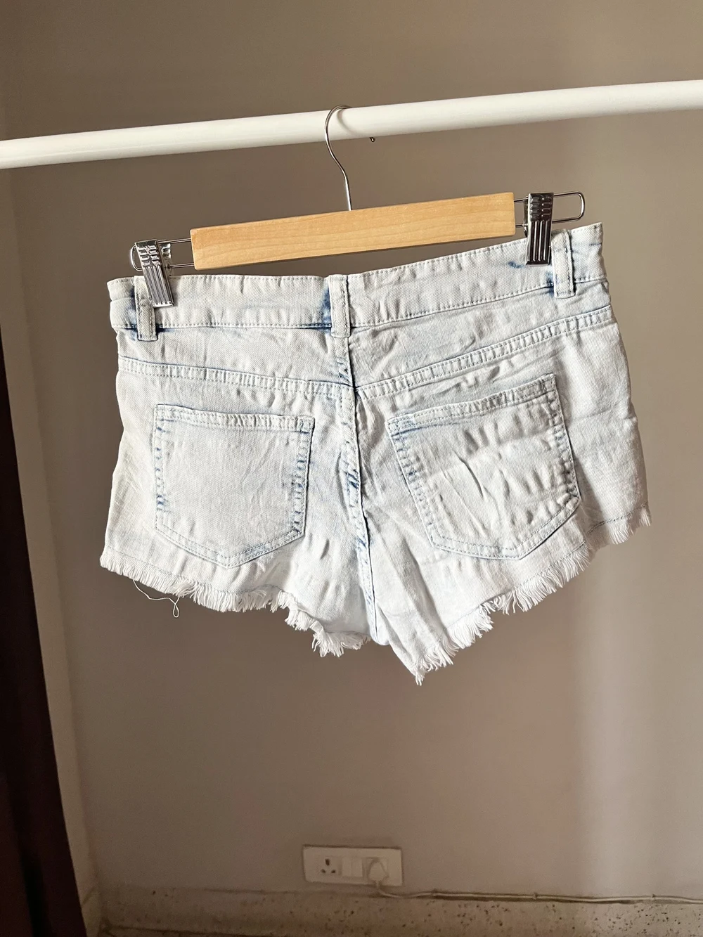 Acid washed booty shorts thumbnail view 4