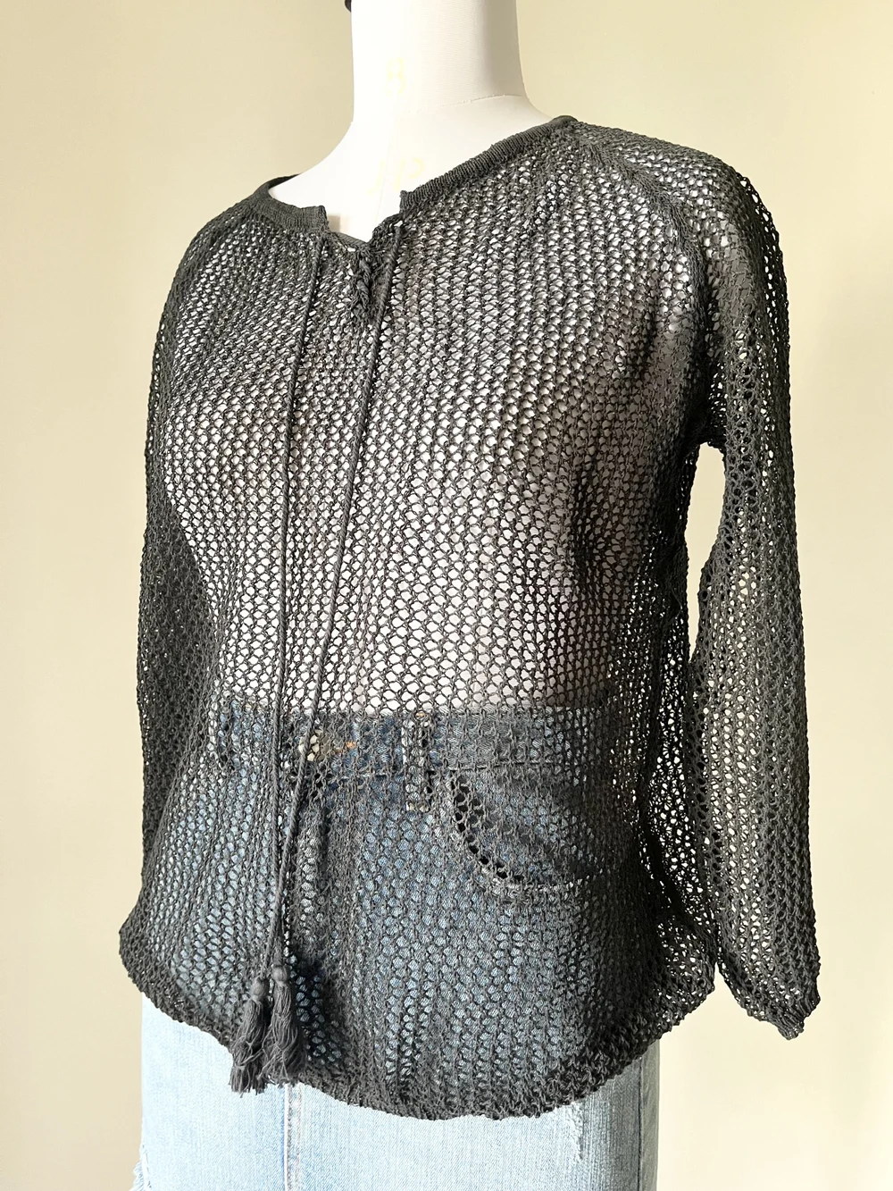 Black Crochet  top  thumbnail view 2