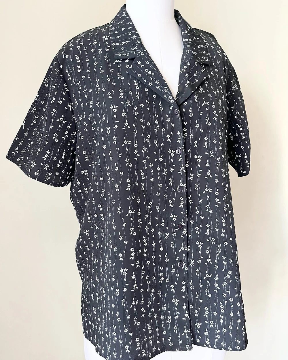 Floral navy blue shirt (unisex)  thumbnail view 6