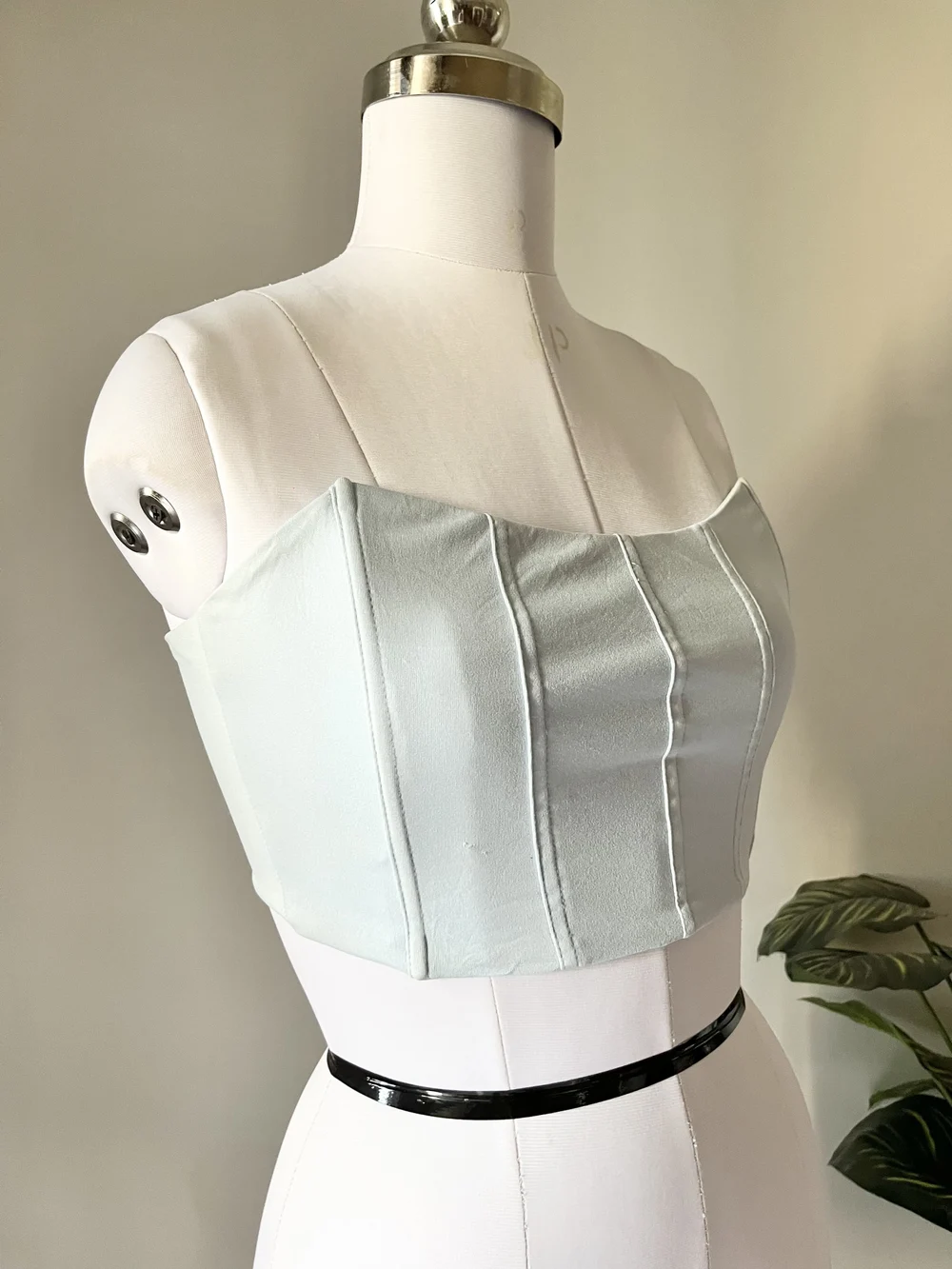 Powdered blue corset top thumbnail view 4