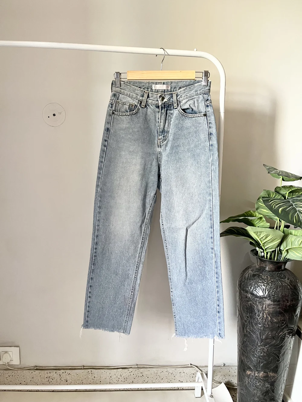 Blue straight fit jeans  thumbnail view 2