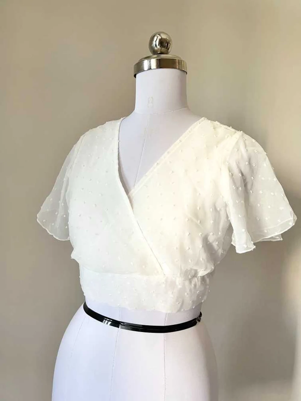 White tie-up top thumbnail view 3