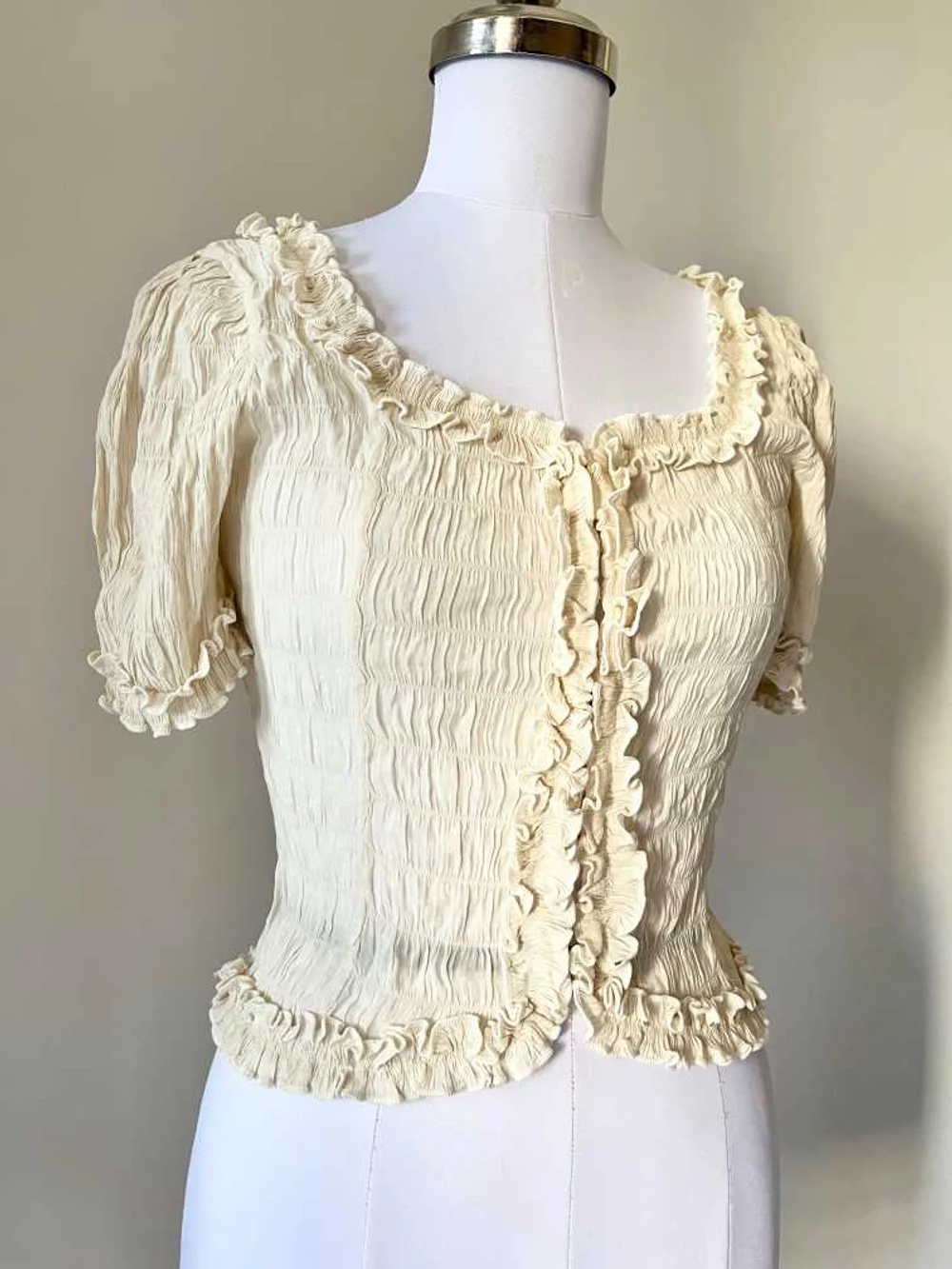 Beige frill top  thumbnail view 4