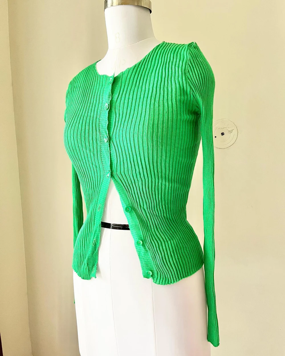 Green ribbed top  thumbnail view 4