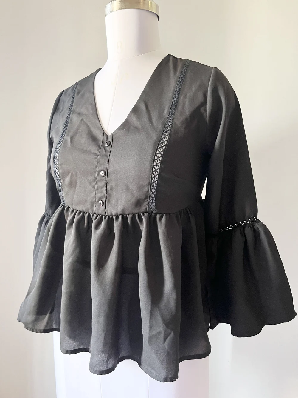 Black peplum top thumbnail view 4