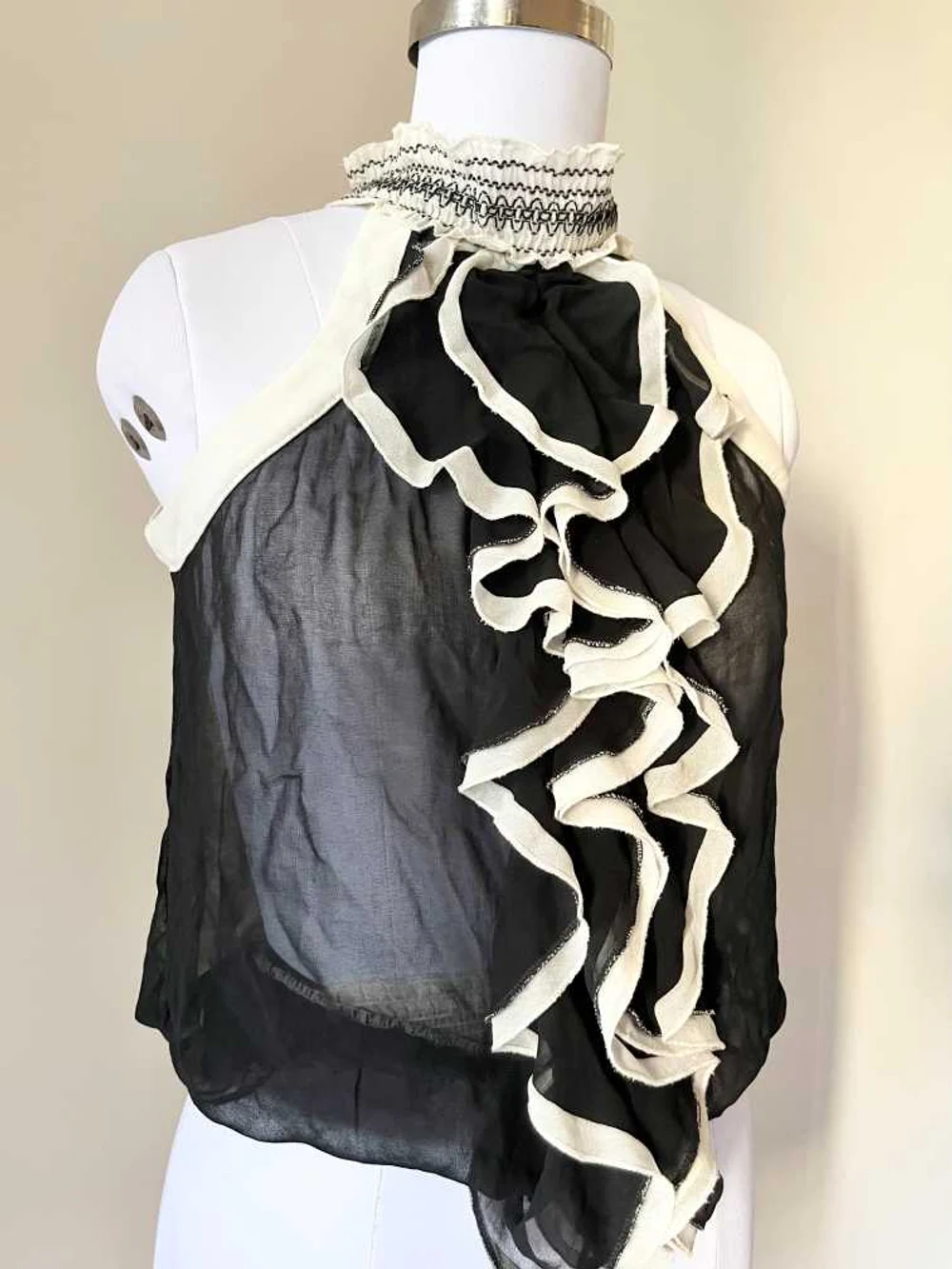 Black frill top  thumbnail view 2