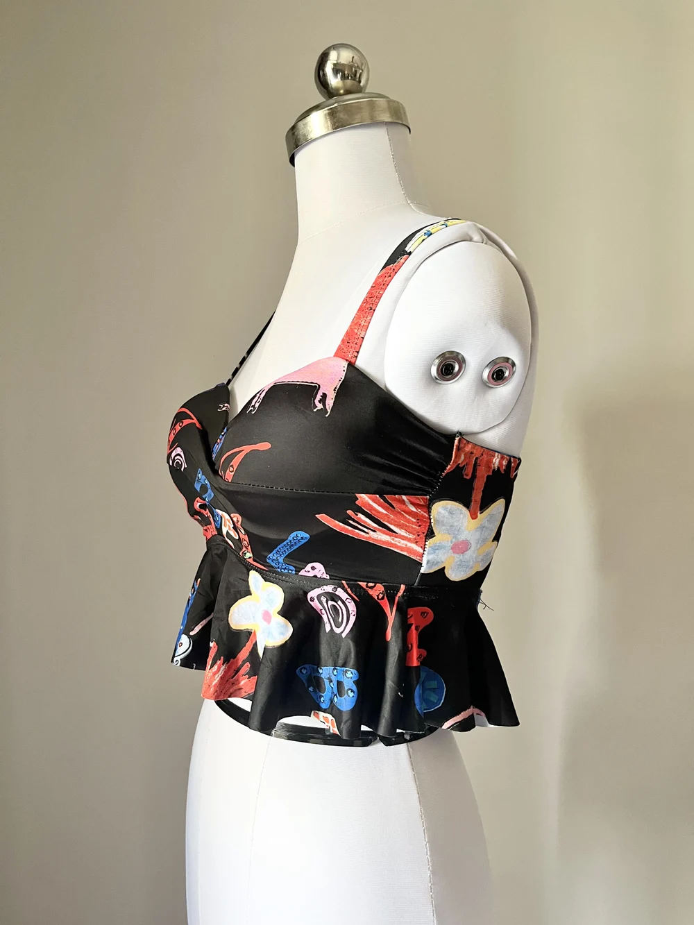 Black peplum Bikini top  thumbnail view 4