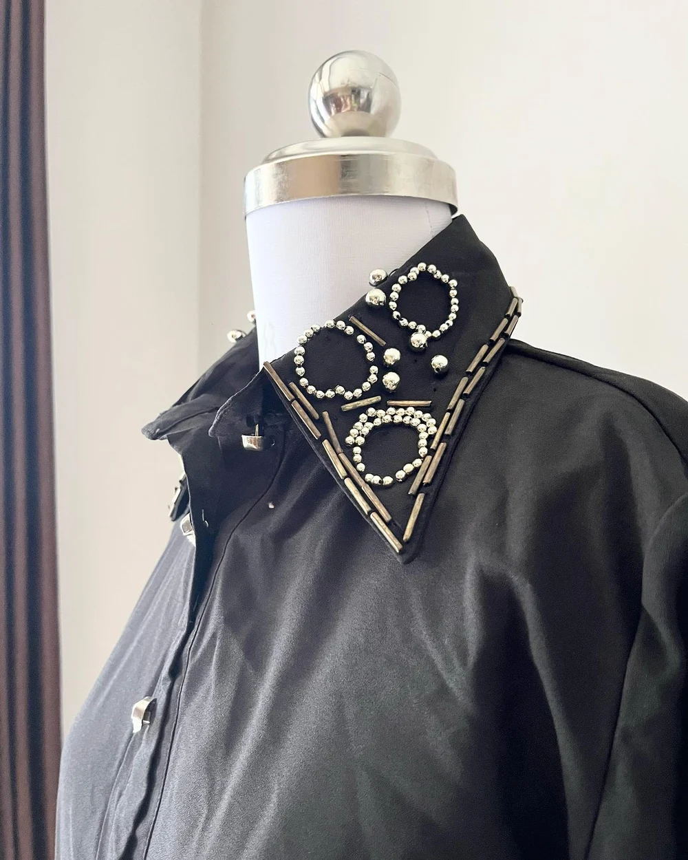 Black heavy work collar shirt  thumbnail view 6