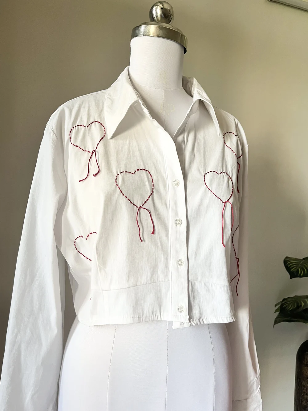 Hand Embroidered heart shirt  thumbnail view 3