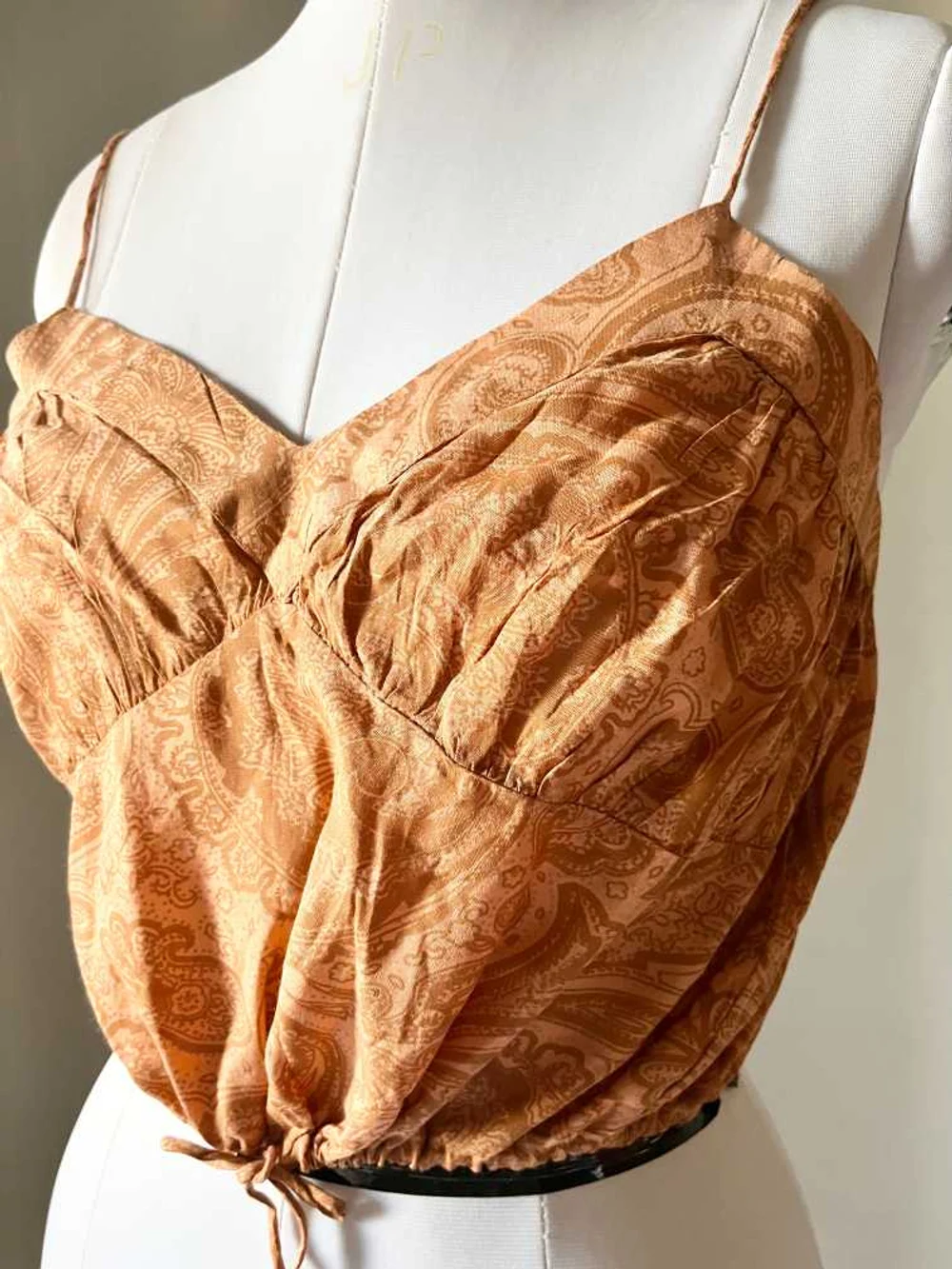 Mustard paisley print top thumbnail view 3