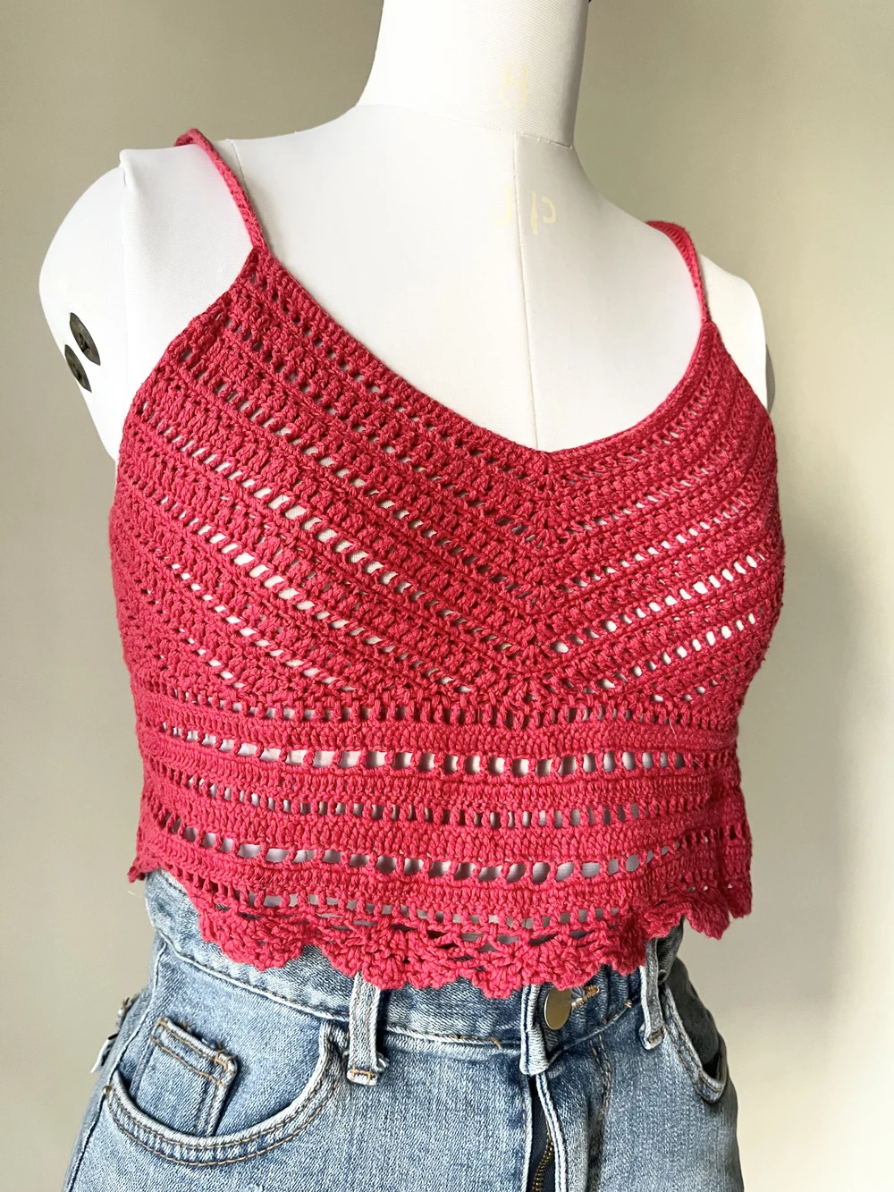 Red crochet top  thumbnail view 3