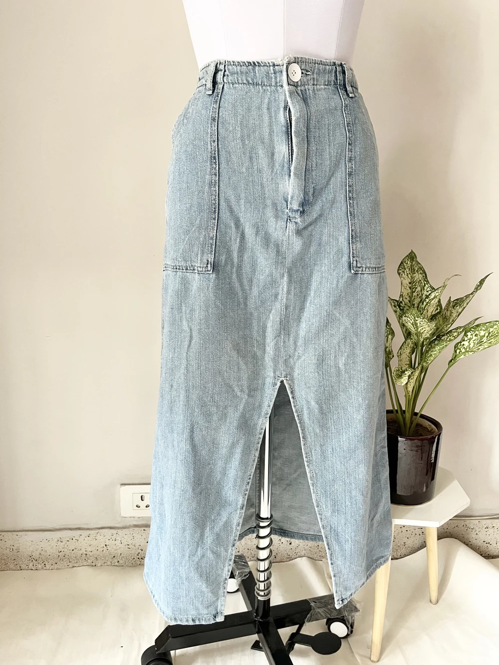 Blue maxi denim skirt  thumbnail view 5