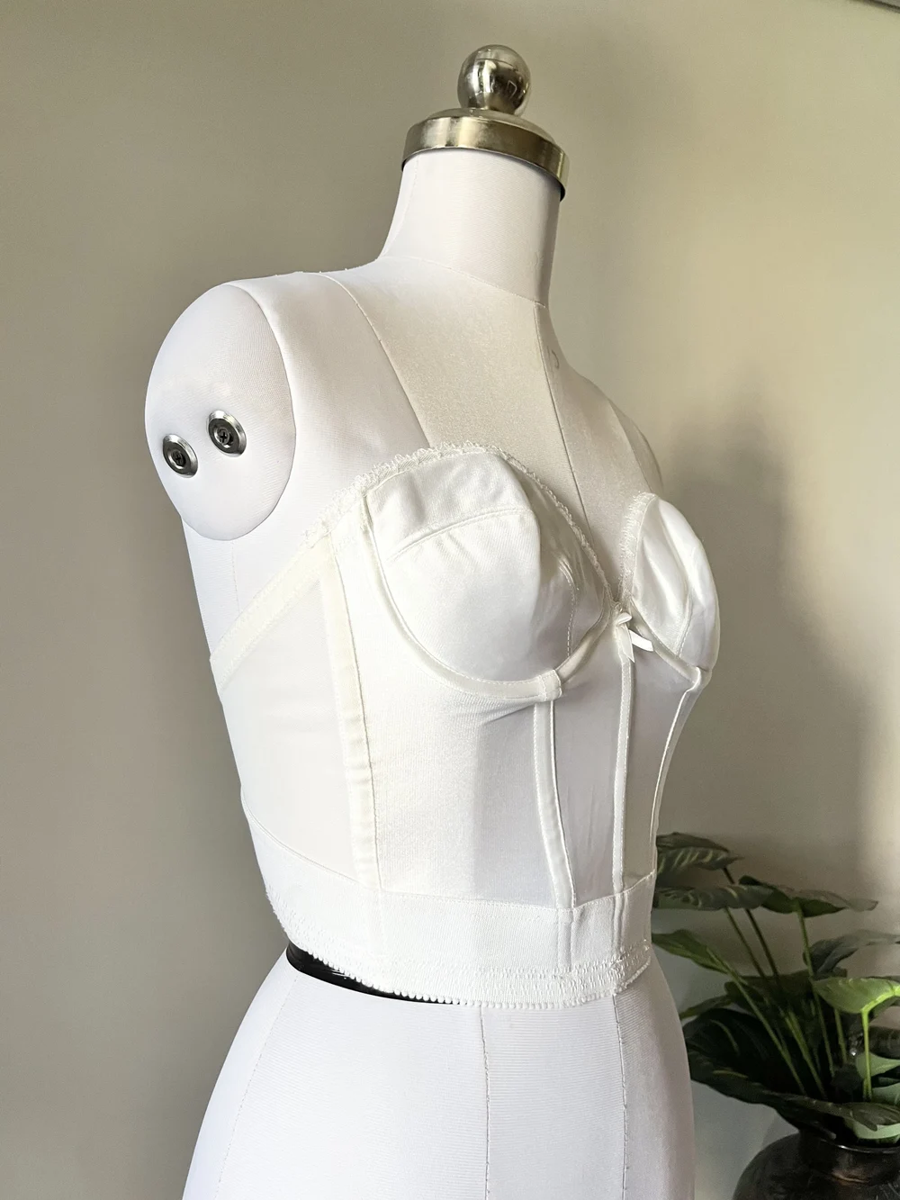 White tube padded corset top thumbnail view 2