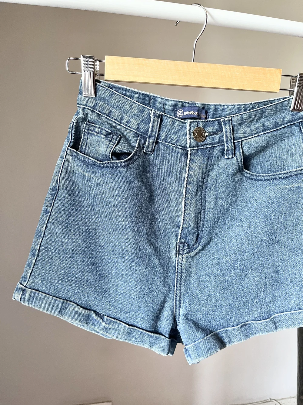 Blue superhighwaist shorts thumbnail view 4
