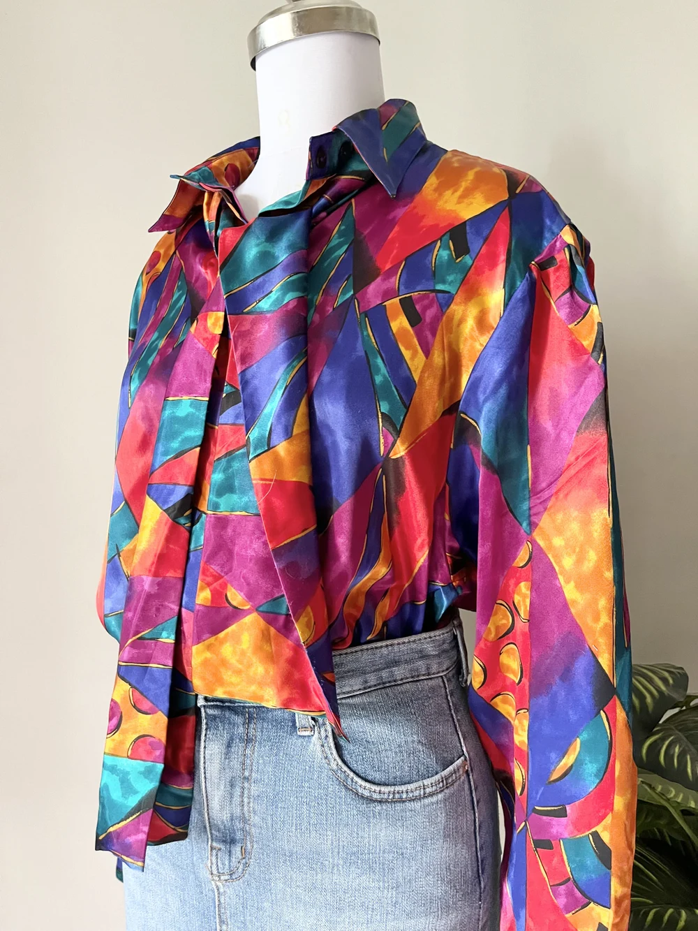 Multicolored satin shirt  thumbnail view 3