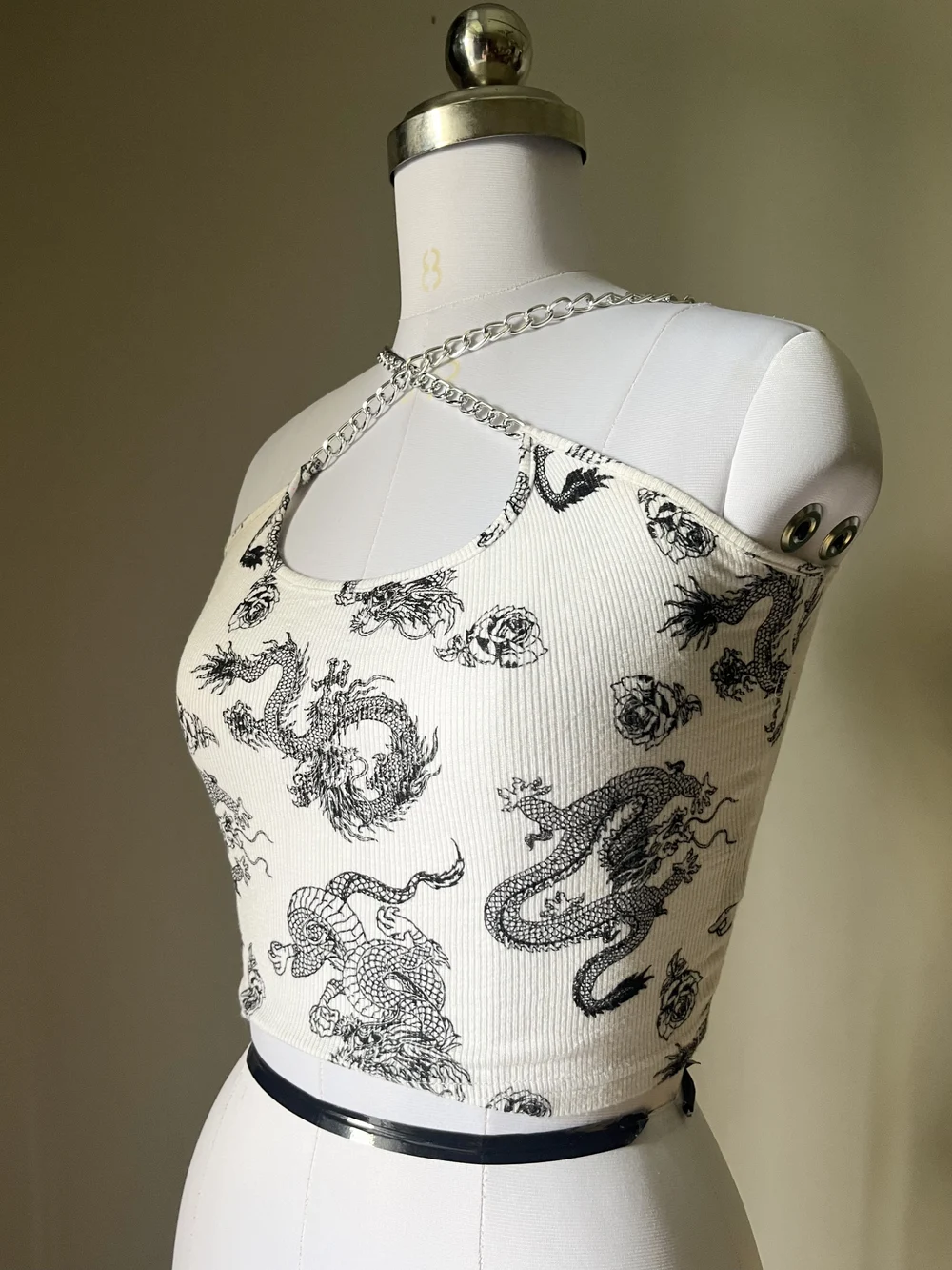 White printed top thumbnail view 3