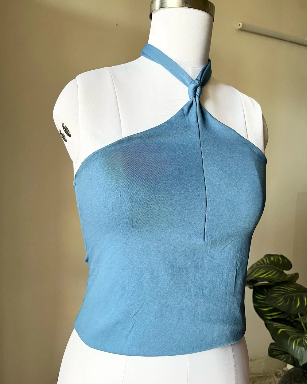Blue halter-neck top thumbnail view 4