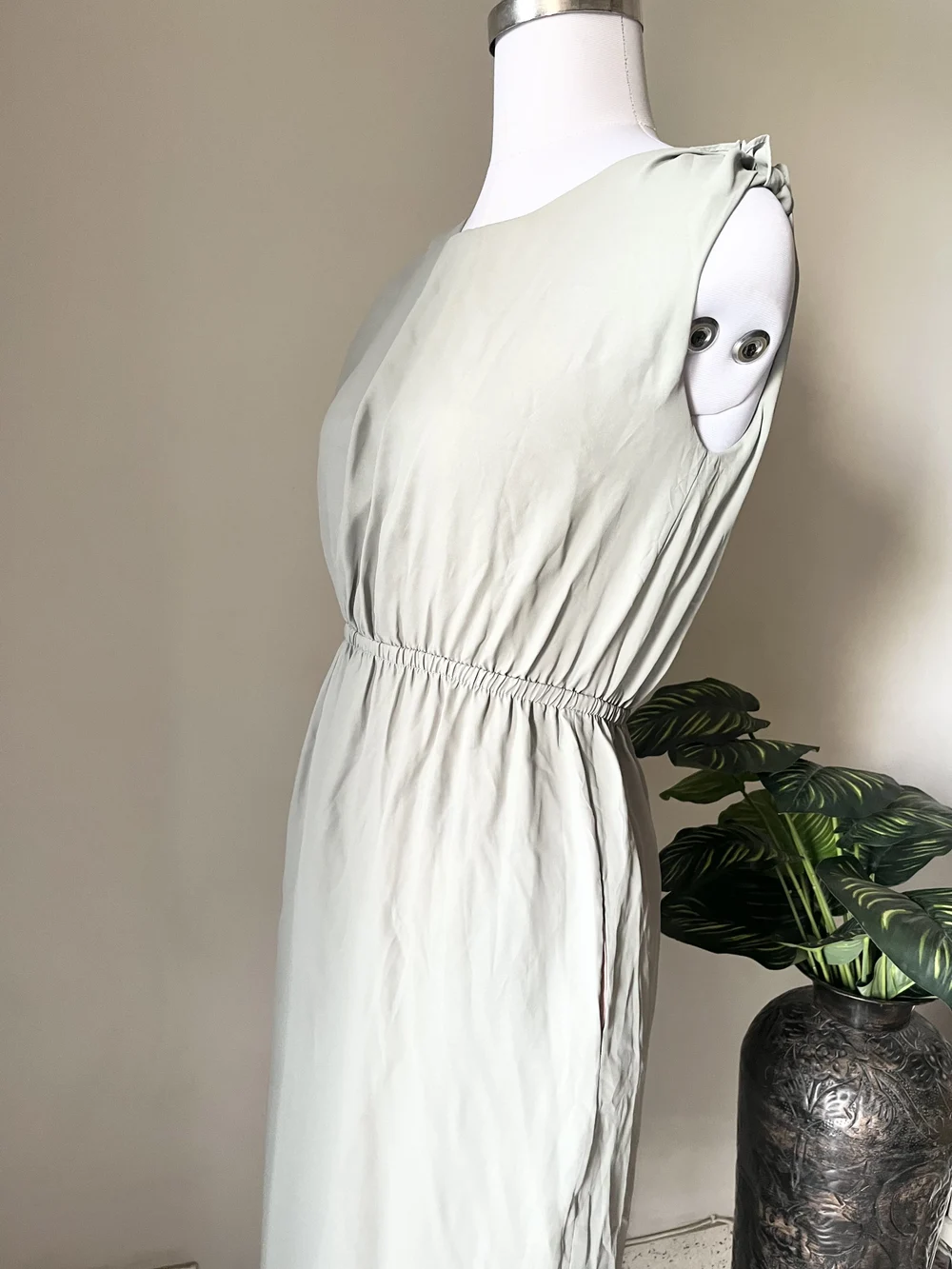 Mint green solid dress  thumbnail view 3