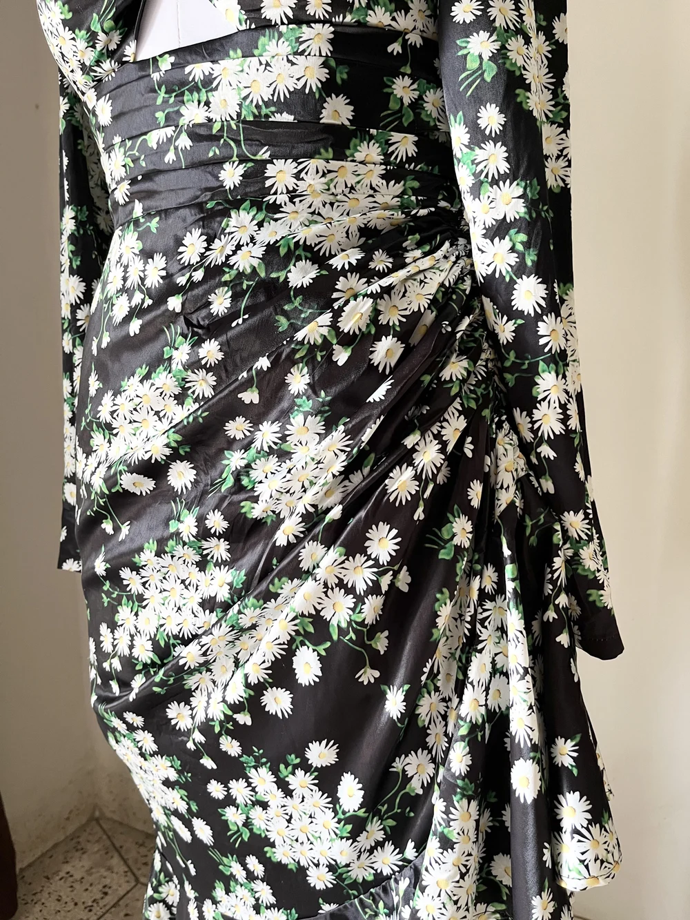 Floral Drawstring padded dress  thumbnail view 5