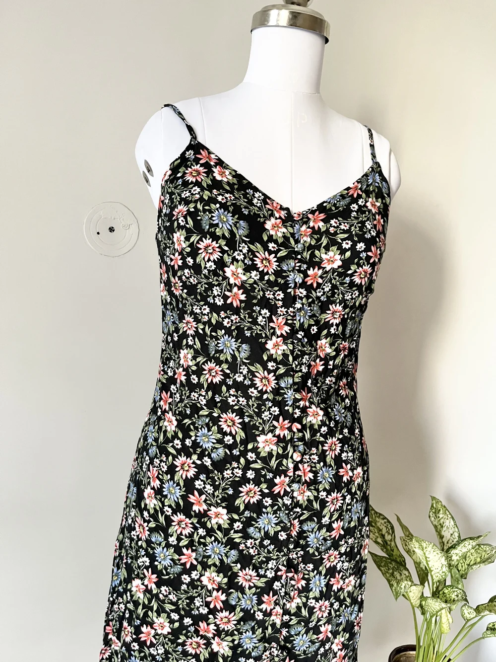 Black floral printed dress  thumbnail view 5