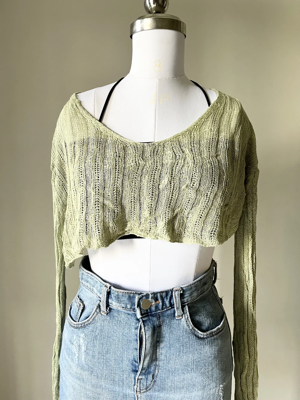 Mint green crop top  thumbnail view 2