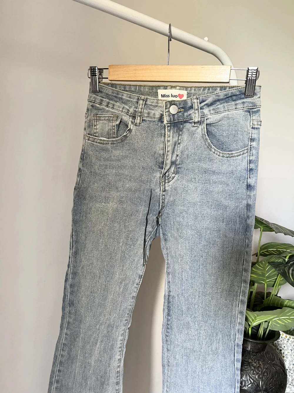 Blue bell bottom embroidery Jeans  thumbnail view 3